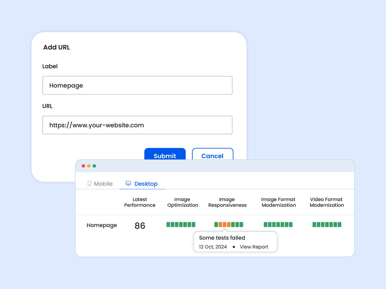 Track key web pages directly in the dashboard